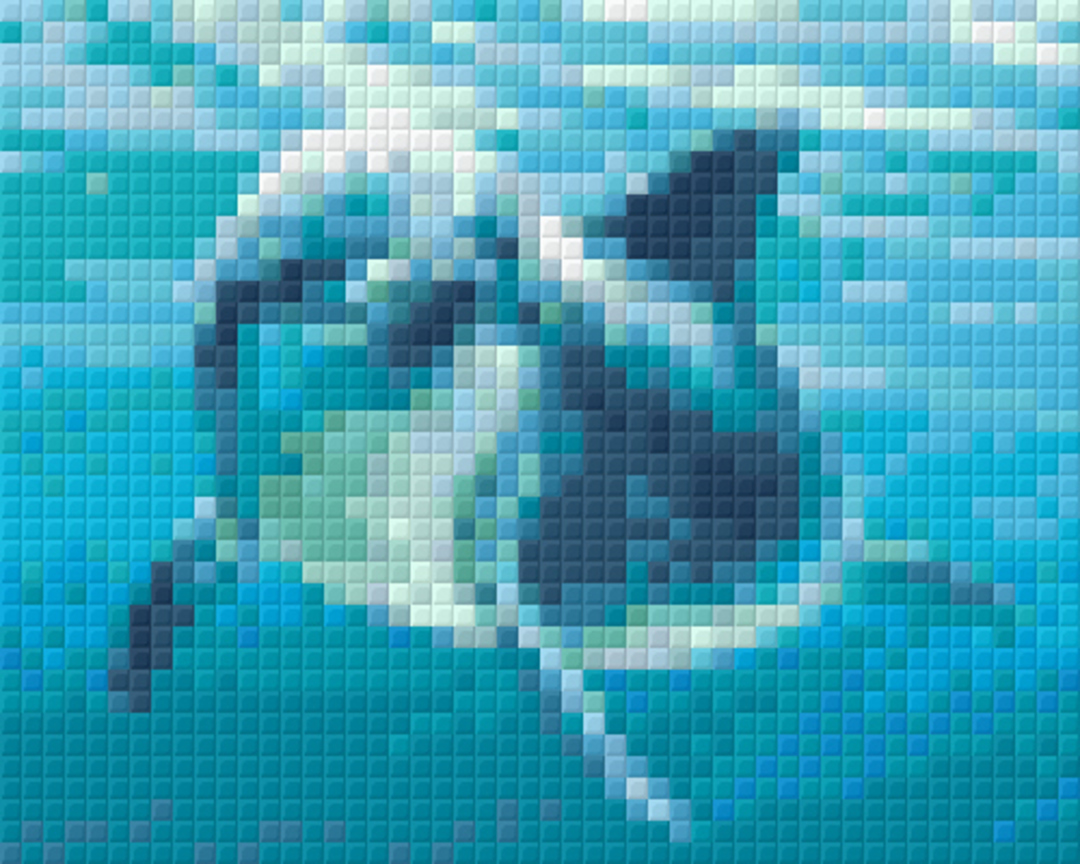 Lone Dolphin One [1] Baseplate PixelHobby Mini-mosaic Art Kit image 0